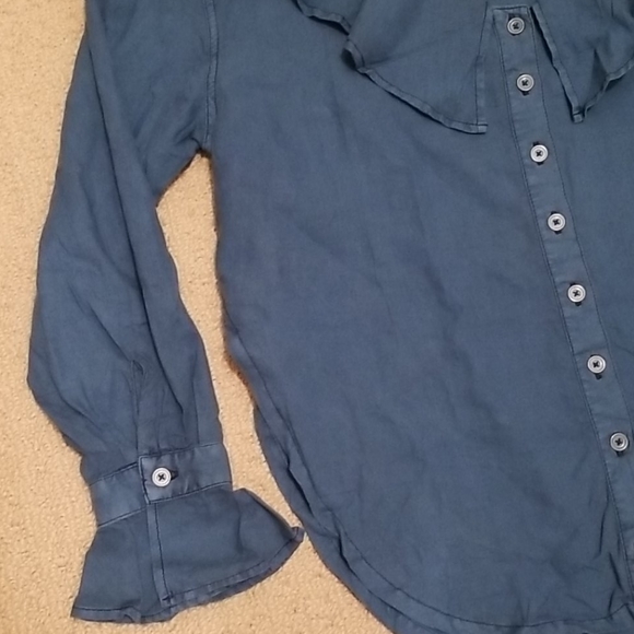 🧶Free People Blue Button Blouse - Picture 4 of 9